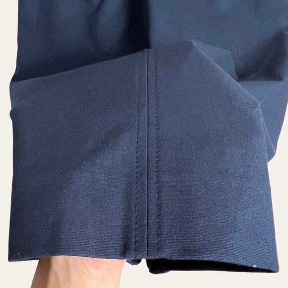 Rebecca Taylor Navy Blue Tailored Stretch Modern Ruffled Sheath Dress Size 6 - Picture 8 of 13